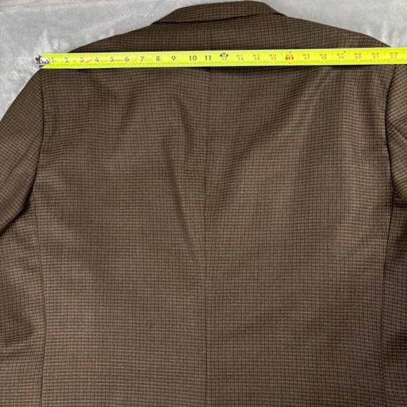 Alexander Lloyd Mens Brown Houndstooth Worsted Wool Blend Blazer Jacket Size 54L - Picture 12 of 13